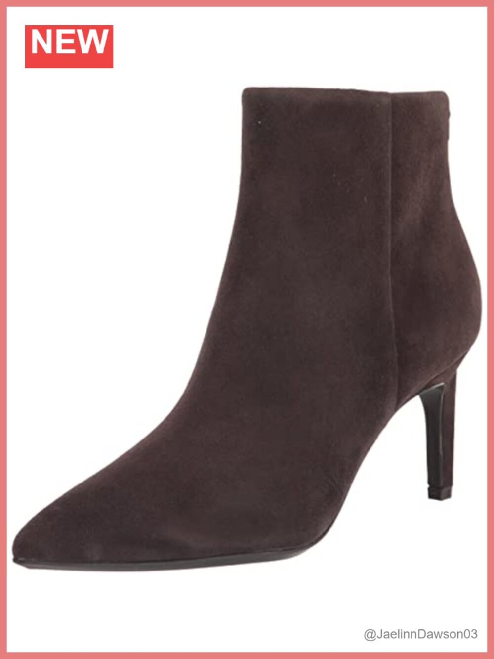 Pointed Toe Suede Ankle Bootie Stiletto Heel Zip Closure